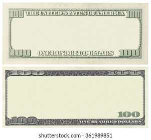 Blank 100 Dollar Banknote Isolated 