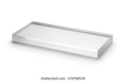 Blank Acrylic Block On White Background