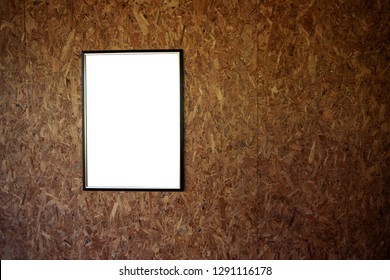 Blank Ad Copy Insert Your Photo Here Poster Frame On Plywood Wall