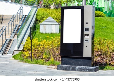 Blank Advertisement Street Billboard On Ticket Vending Machine