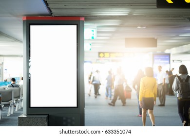 Blank Advertising Billboard At Airport.