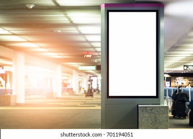 Blank Advertising Billboard At Airport