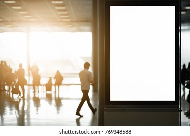 Blank Advertising Billboard At Airport