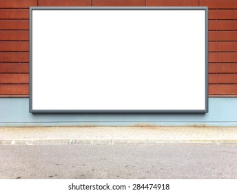 Blank Advertising Billboard On A Street Wall.