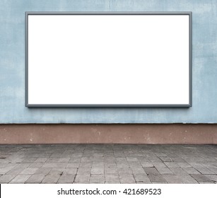 Blank Advertising Billboard On A Street Wall.