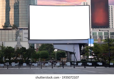 blank advertising LED bilboard installed outdoor on the middle town.
