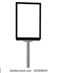 Blank Advertising Mupi Billboard Isolated In White Background