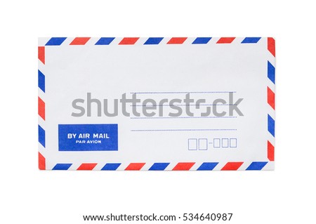 Blank airmail envelope isolated