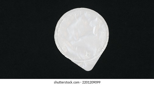 blank aluminium foil yogurt lid packaging with copy space - Shutterstock ID 2201209099