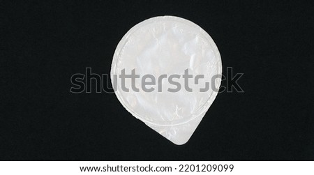 blank aluminium foil yogurt lid packaging with copy space