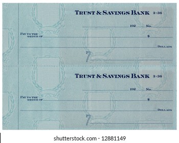 Blank Antique Check Without Numbers.