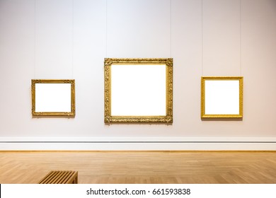 Blank Art Museum Isolated Painting Frame Decoration Indoors Wall White Template