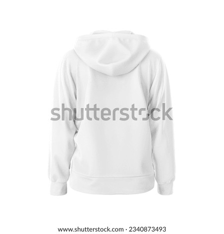 Blank Back View Hoodie White mockup natural shape invisible mannequin isolated on a white background