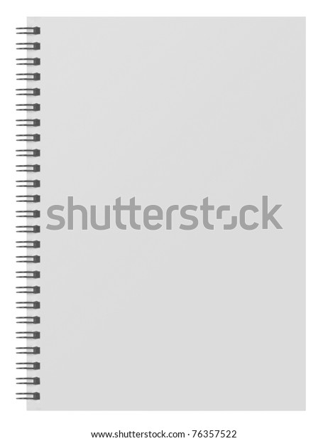 Blank Background Paper Spiral Notebook Isolated Stock Photo (Edit Now