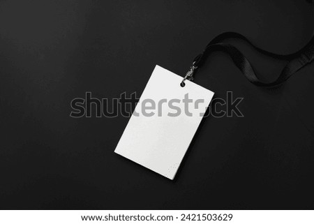 Blank badge mockup on black background copy space close up