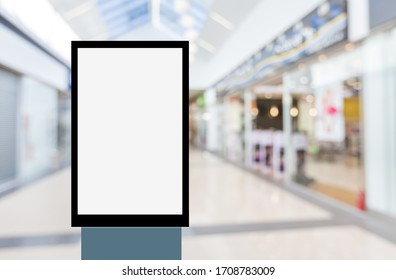 Blank Banner Light Box Mockup At The Shopping Mall