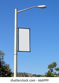 Blank Banner On Light Post