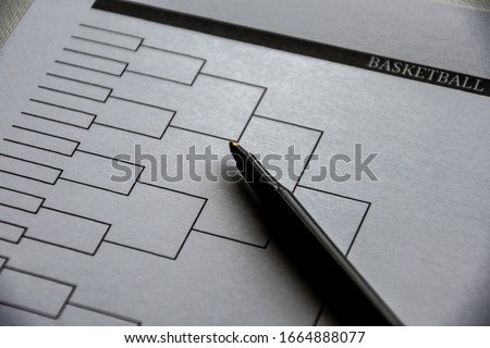 Blank basketball grid on white paper
