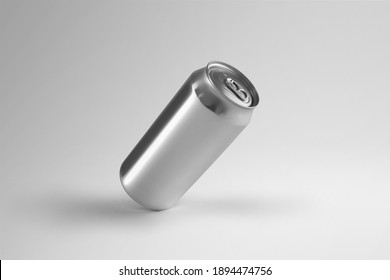 Blank Beer Can Floating On A White Background, Craft Beer Mockup Templates, With Empty Space To Place Your Label Or Design