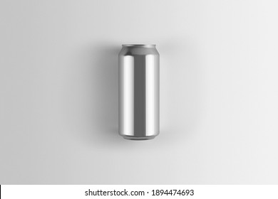 Blank beer can, top view, on a white background, craft beer mockup templates, with empty space to place your label or design