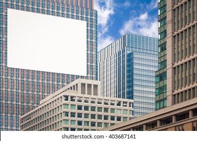 Blank Big Billboard At High Office Building 