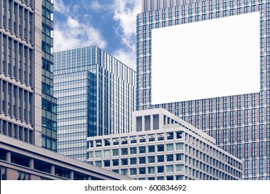 Blank Big Billboard At High Office Building 