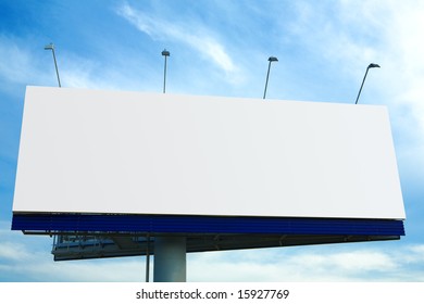 Blank big billboard over blue sky - Shutterstock ID 15927769