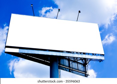 Blank big billboard over blue sky, put your text - Shutterstock ID 35596063