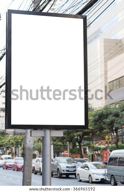 Blank bill\
board for advertising along the\
road
