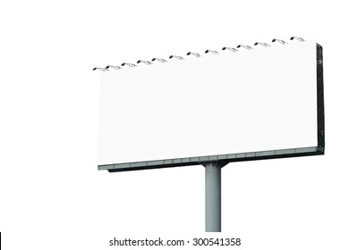 Blank Billboard For Advertisement Isolated On White Background