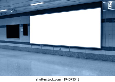 Blank Billboard For Advertising At Railway Station