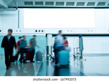 Blank Billboard At The Airport.