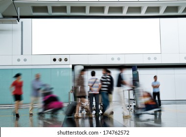 Blank Billboard At The Airport.