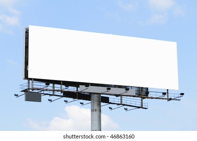 A Blank Billboard With A Blue Sky