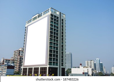 Blank Billboard Building In The City