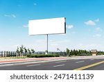 Blank billboard by the highway.