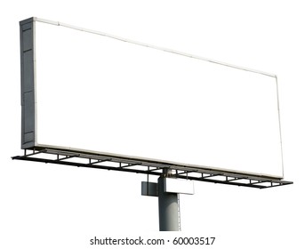 Blank Billboard Isolated On White Background For Your Advertisement