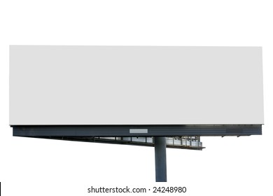 Blank Billboard Isolated Over White Background