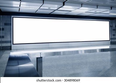 Blank Billboard light box template display in Subway station
