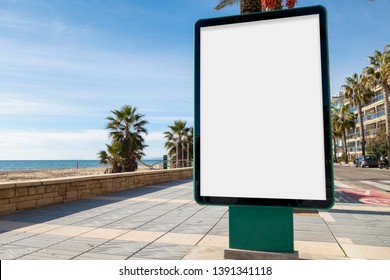 Blank Billboard Mock Up Next To The Beach