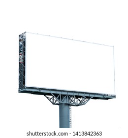 Blank Billboard Mockup Isolated On White Background. 