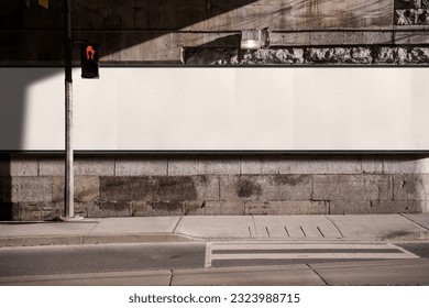 Blank Billboard Mockup on Street Wall - Shutterstock ID 2323988715