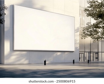 Blank Billboard Mockup on the Wall office or fabric