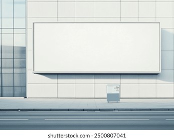 Blank Billboard Mockup on the Wall office or fabric