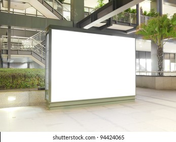 Blank Billboard In Modern Building