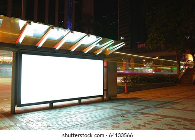 Blank Billboard At Night