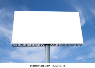 Blank Billboard On Blue Sky