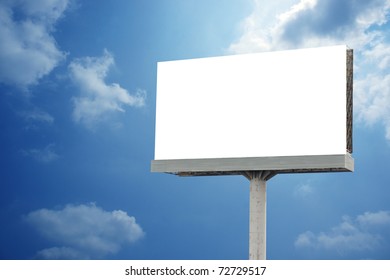 Blank Billboard On Blue Sky