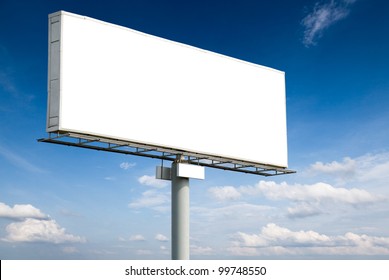 Blank billboard on blue sky useful for your advertising