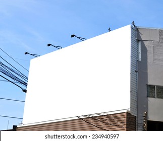 Blank Billboard On The Building. 